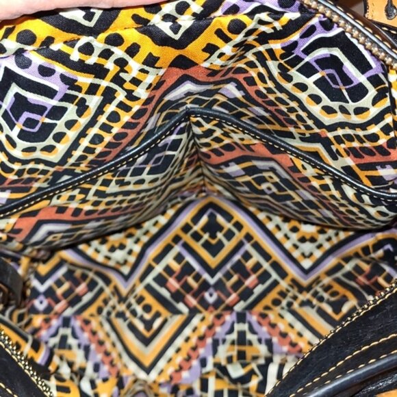 Vera Bradley Sagebrush Satchel Gallatin Leather Black and Tan - Picture 14 of 14